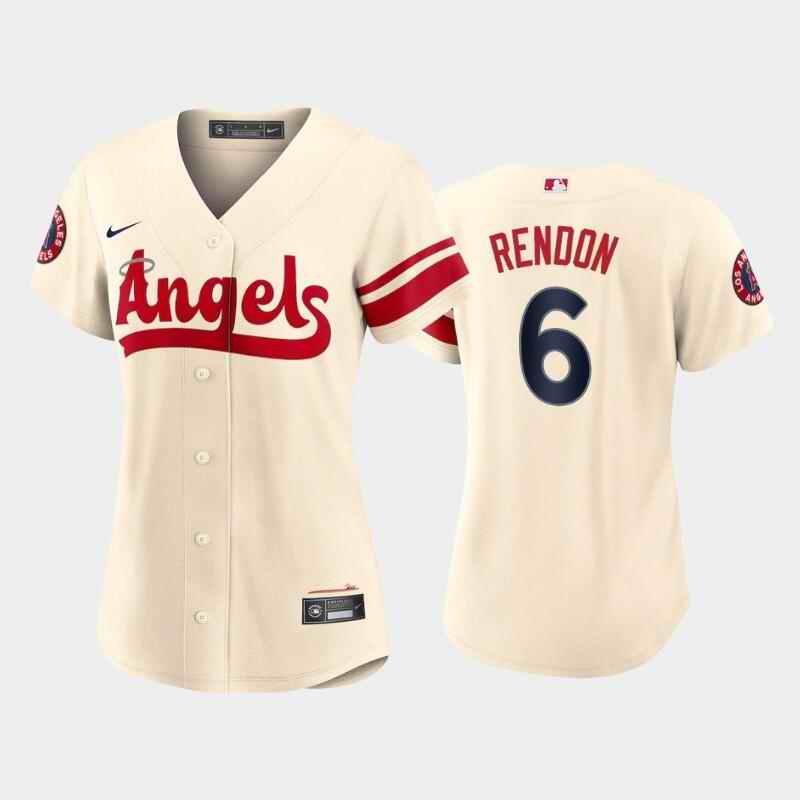 Women's Los Angeles Angels #6 Anthony Rendon 2022 Cream City Connect Stitched Baseball Jersey(Run Small)