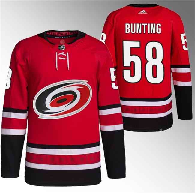 Men's Carolina Hurricanes #58 Michael Bunting Red Stitched Jersey