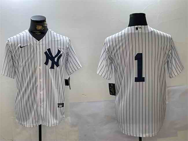 Men's New York Yankees #1 Bobby Murcer White Cool Base Stitched Baseball Jersey