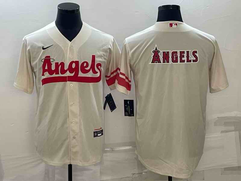 Men's Los Angeles Angels Cream City Connect Team Big Logo Cool Base Stitched Jersey