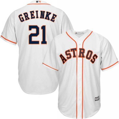 Men's Houston Astros #21 Zack Greinke Majestic White 2019 Cool Base Stitched MLB Jersey