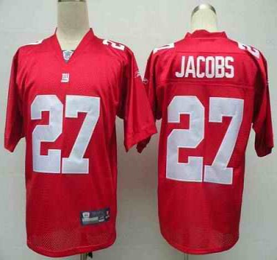 Giants #27 Brandon Jacobs Red Stitched Youth NFL Jersey