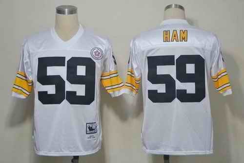 Mitchell And Ness Steelers #59 Jack Ham White Stitched NFL Jersey