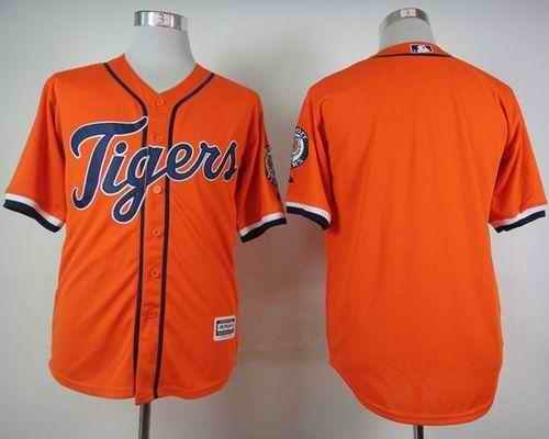 Tigers Blank Orange Cool Base Stitched MLB Jersey