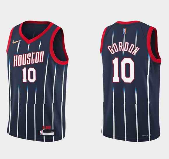 Men's Houston Rockets #10 Eric Gordon 2021/22 City Edition 75th Anniversary Navy  Stitched Basketball Jersey