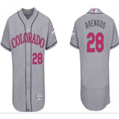 Men's Colorado Rockies #28 Nolan Arenado Nado Majestic BlMen's Colorado Rockies #28 Nolan Arenado Gray Flexbase Stitched MLB Jersey