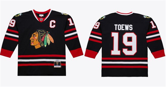 Men's Chicago Blackhawks #19 Jonathan Toews Black 2008/09 Stitched Hockey Jersey