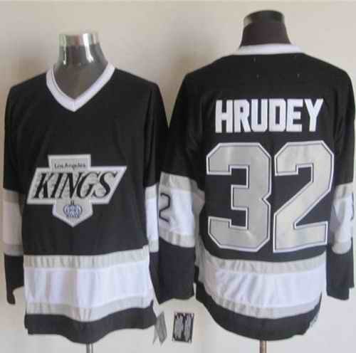 Kings #32 Kelly Hrudey Black CCM Throwback Stitched NHL Jersey