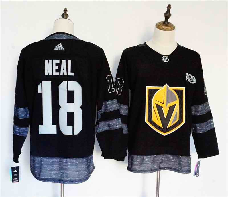 Men's Adidas Vegas Golden Knights #18 James Neal Black 1917-2017 100th Anniversary Stitched NHL Jersey