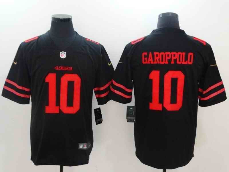 Men's Nike San Francisco 49ers #10 Jimmy Garoppolo Black Vapor Untouchable Limited Stitched NFL Jersey