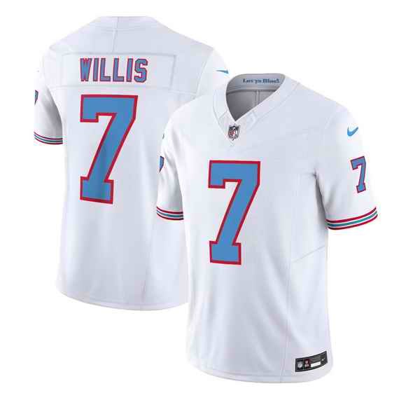 Men's Tennessee Titans #7 Malik Willis White 2023 F.U.S.E. Vapor Limited Throwback Stitched Football Jersey