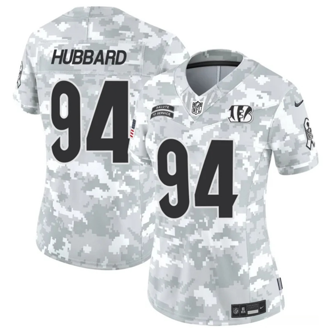 Women's Cincinnati Bengals #94 Sam Hubbard 2024 F.U.S.E Arctic Camo Salute to Service Limited Stitched Football Jersey(Run Small)