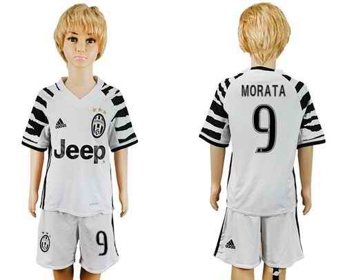 Juventus #9 Morata Sec Away Kid Soccer Club Jersey