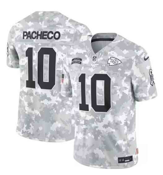 Men's Kansas City Chiefs #10 Isiah Pacheco 2024 F.U.S.E Arctic Camo Salute to Service Limited Stitched Football Jersey