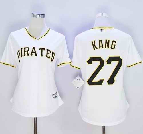 Pirates #27 Jung-ho Kang White Women's Home Stitched MLB Jersey