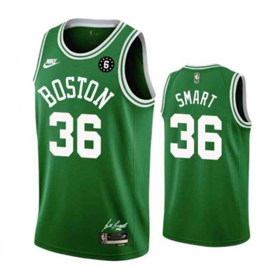 Women's Boston Celtics #36 Marcus Smart Green No.6 Patch Stitched Basketball Jersey(Run Small)