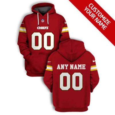 Men's Kansas City Chiefs Active Custom Red 2021 Pullover Hoodie