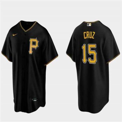 Men's Pittsburgh Pirates #15 Oneil Cruz Black Cool Base Stitched Baseball Jersey