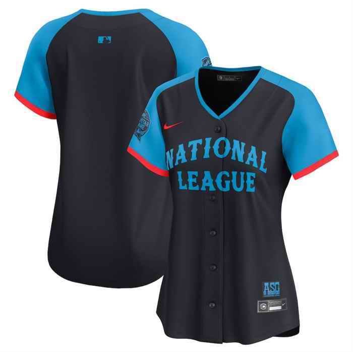 Women's National League Blank Navy 2024 All-Star Limited Stitched Baseball Jersey(Run Small)