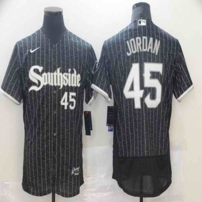 Men's Chicago White Sox #45 Michael Jordan 2021 Black City Connect Flex Base Stitched Jersey