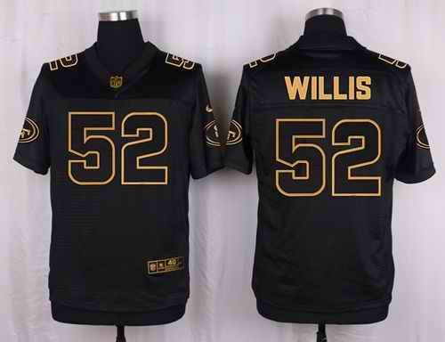 Nike 49ers #52 Patrick Willis Black Men's Stitched NFL Elite Pro Line Gold Collection Jersey