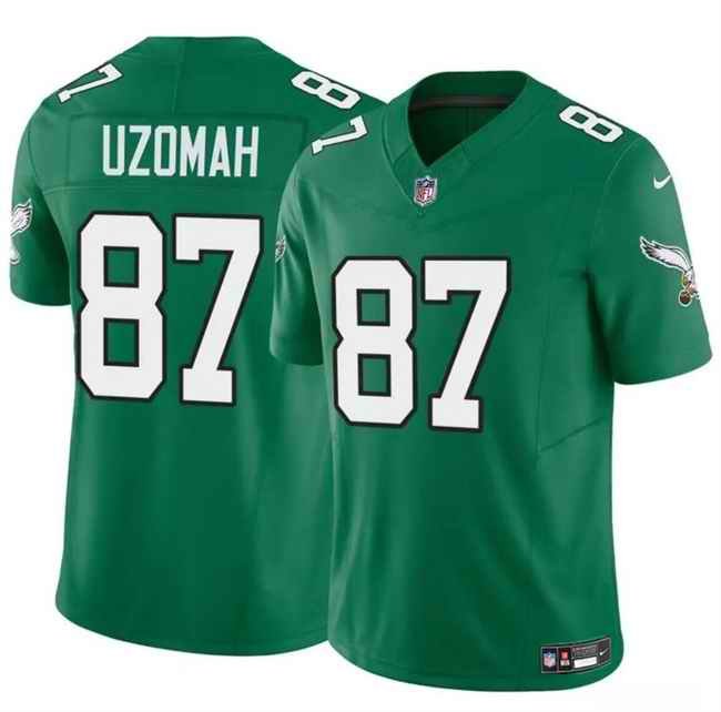 Youth Philadelphia Eagles #87 C.J. Uzomah Green 2023 F.U.S.E Vapor Untouchable Throwback Limited Stitched Football Jersey