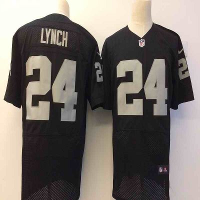 Men's Oakland Raiders #24 Marshawn Lynch Black 2017 Stitched NFL Nike Elite Jersey