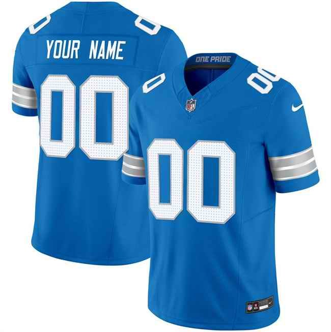 Men's Detroit Lions Customized Blue 2024 F.U.S.E. Vapor Limited Stitched Jersey