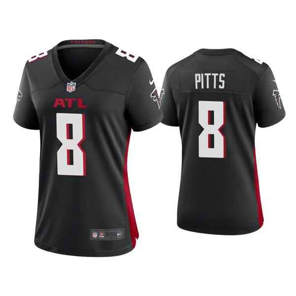 Women's Atlanta Falcons #8 Kyle Pitts New Black Stitched Jersey(Run Small)