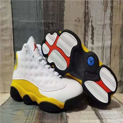 Men's Running Weapon Air Jordan 13 'Del Sol' White/Yellow Shoes 035