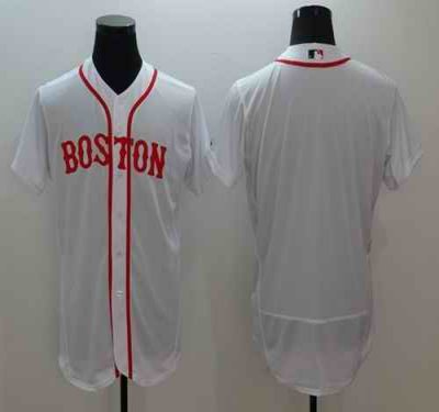 Red Sox Blank White Flexbase Authentic Collection Alternate Home Stitched MLB Jersey