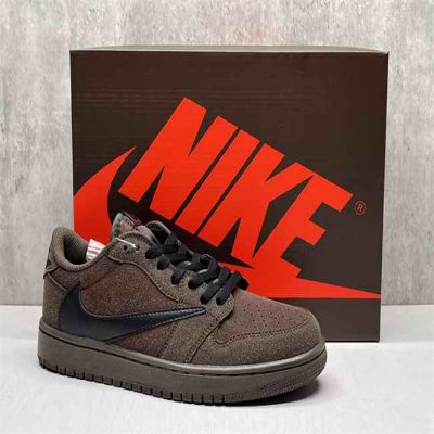 Women Running Weapon Air Jordan 1 Brown Shoes 495