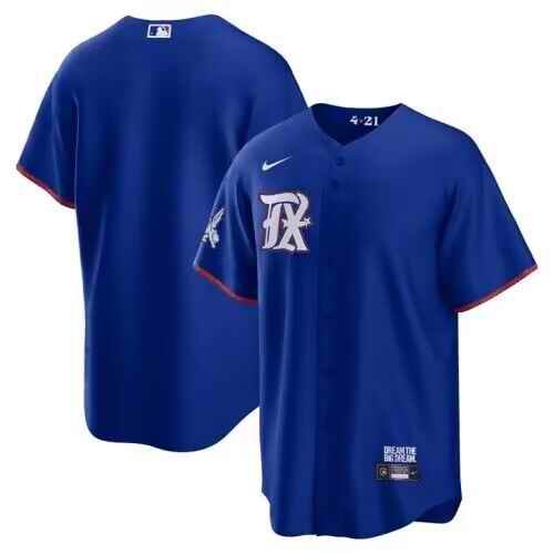 Men's Texas Rangers Blank Royal 2023 City Connect Stitched Baseball  Jersey