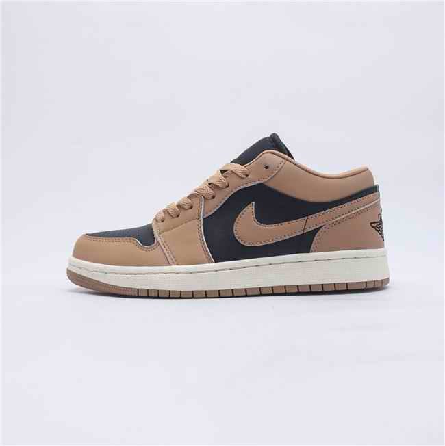 Women's Running Weapon Air Jordan 1 Black/Brown Shoes 0321