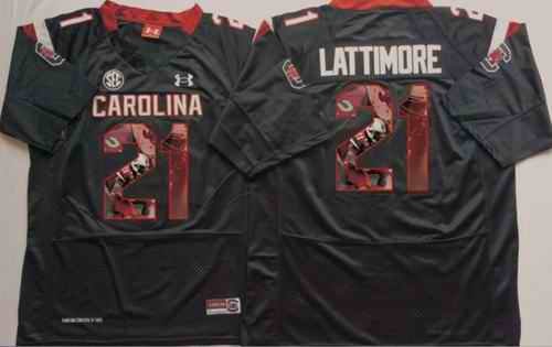 Fighting Gamecocks #21 Marcus Lattimore Black Player Fashion Stitched NCAA Jersey