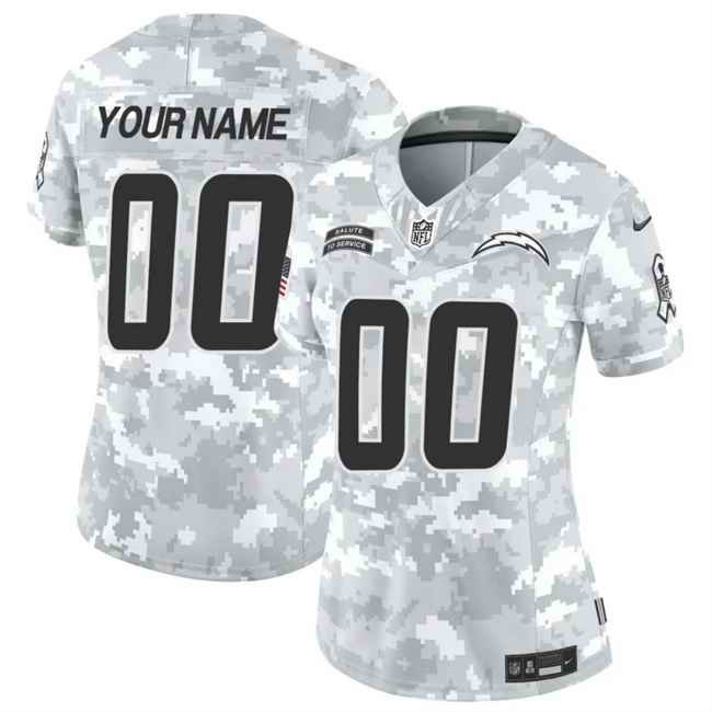 Women's Los Angeles Chargers Active Player Custom 2024 F.U.S.E Arctic Camo Salute to Service Limited Stitched Football Jersey(Run Small)