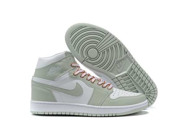 Men's Running Weapon Air Jordan 1 White/Green Shoes 0179