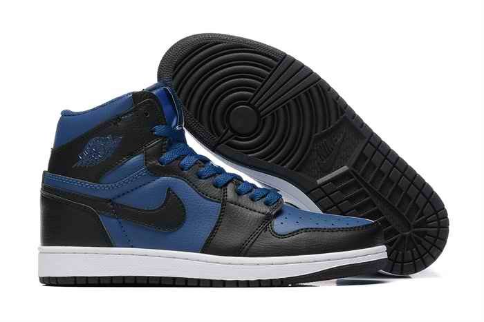 Men's Running Weapon Air Jordan 1 Blue/Black Shoes 0584