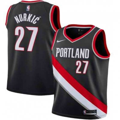 Men's Portland Trail Blazers #27 Jusuf Nurkic Black Icon Edition Stitched Jersey