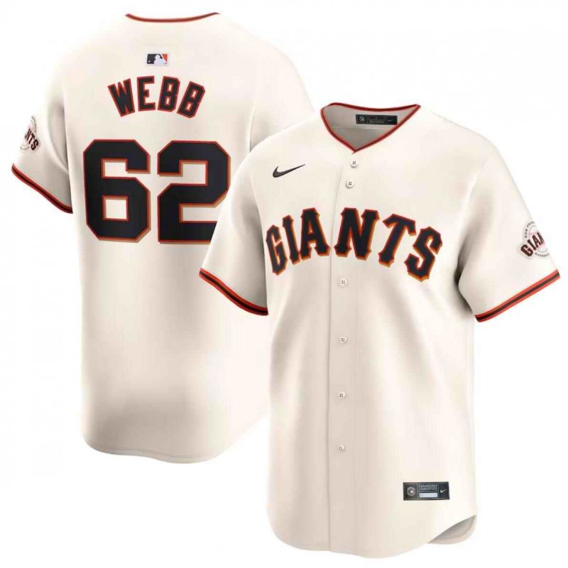 Men's San Francisco Giants #62 Logan Webb Cream 2024 Home Limited Stitched Baseball Jersey