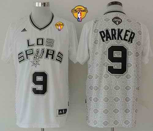 Spurs #9 Tony Parker White New Latin Nights Finals Patch Stitched NBA Jersey