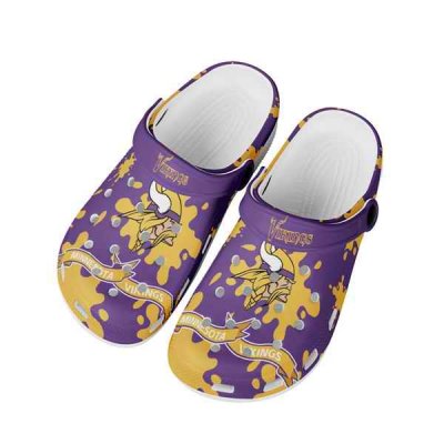 Men's Minnesota Vikings Bayaband Clog Shoes 002