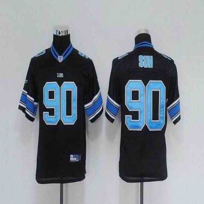 Lions #90 Ndamukong Suh Black EStitched Youth NFL Jersey