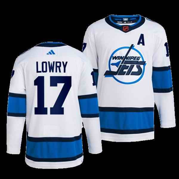 Men's Winnipeg Jets #17 Adam Lowry White 2022-23 Reverse Retro Stitched Jersey