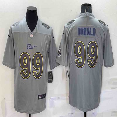 Men's Los Angeles Rams #99 Aaron Donald Grey With Patch Atmosphere Fashion Stitched Jersey