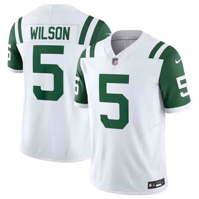 Youth New York Jets #5 Garrett Wilson White Classic Alternate Vapor F.U.S.E. Limited Stitched Football Jersey