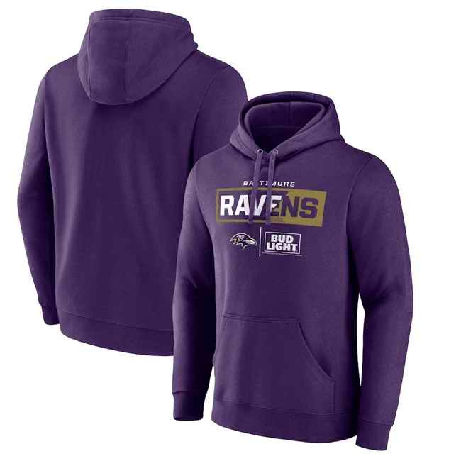 Men's Baltimore Ravens Purple x Bud Light Pullover Hoodie