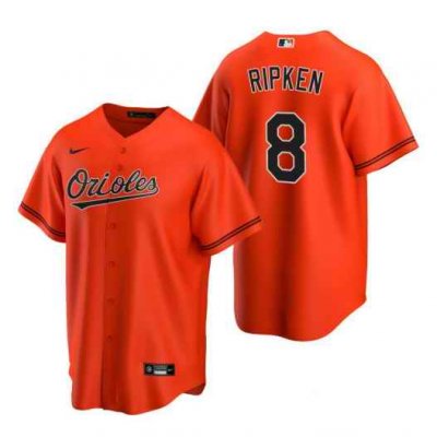 Men's Baltimore Orioles #8 Cal Ripken Jr. Orange Cool Base Stitched Jersey