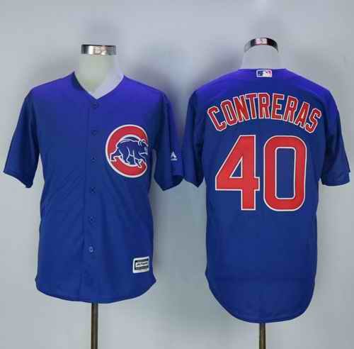 Cubs #40 Willson Contreras Blue New Cool Base Stitched MLB Jersey