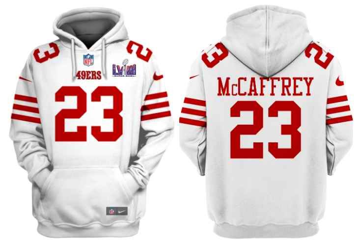 Men's San Francisco 49ers Active Player Custom White Super Bowl LVIII  Alternate Pullover Hoodie